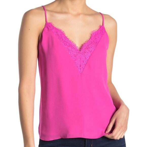Socialite Lace Trim Cami in Pink Size Small - Picture 1 of 7
